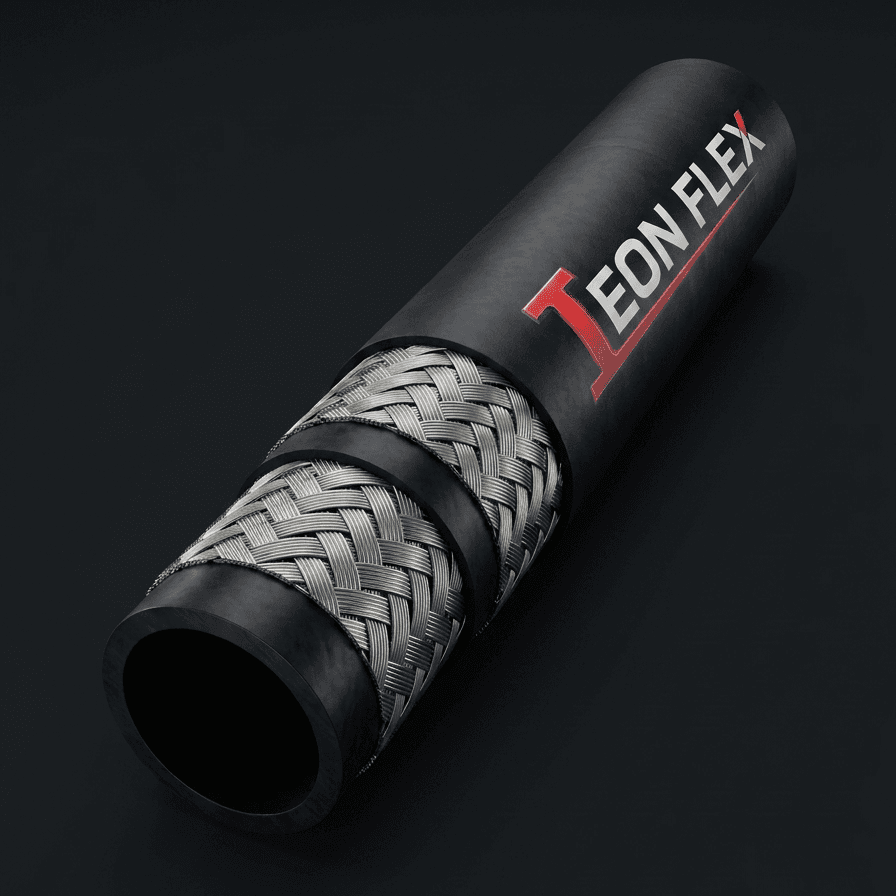R2 Hydraulic Hose cutaway 1 of 4 — cover stepped back to show the two high-tensile steel wire braids